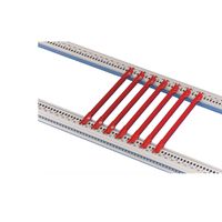 Guide-cartes SCHROFF, 4.4" type PCB, plastique, 160 mm, largeur de rainure 2.5 mm, rouge, 50 pièces