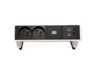 BACHMANN DESK2 2xUTE 1xUSB A/C 22W 0,2m GST18 RAL9010