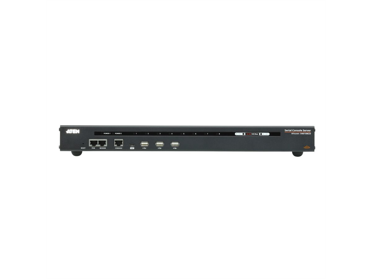 ATEN SN0108CO Serveur console série à 8 ports avec double alimentation/réseau local