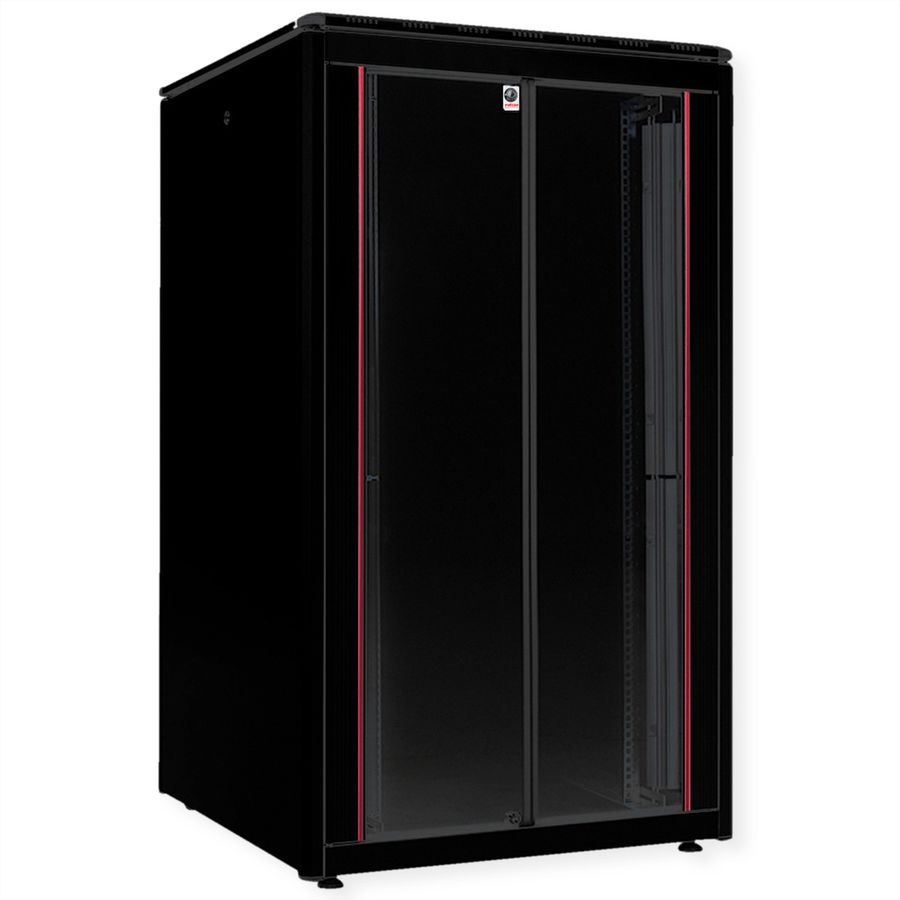 ROLINE 19" Baie réseau Pro 26U, 800x800 LxP Porte verre noir