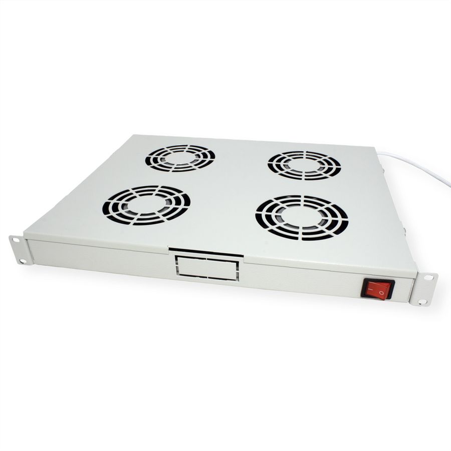 ROLINE 19" Unité de ventilation, 4 ventilateurs, Thermostat gris