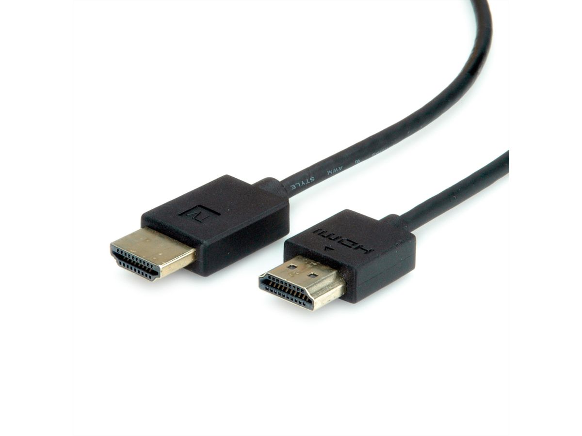 ROLINE Câble HDMI Ultra HD avec Ethernet, 4K, actif, M/M, noir, 2 m