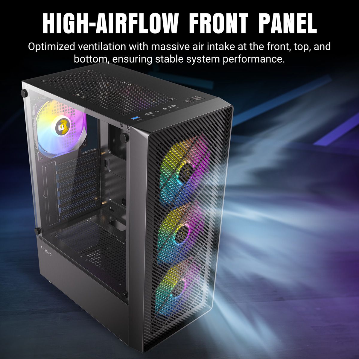 ANTEC AX26 RGB Elite Boîtier PC Midi Tower Gaming ATX, noir