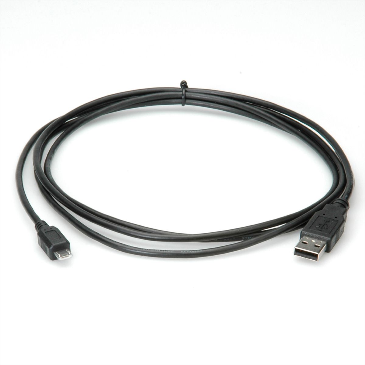 ROLINE Câble USB 2.0, USB A mâle - Micro USB B mâle, noir, 1,8 m