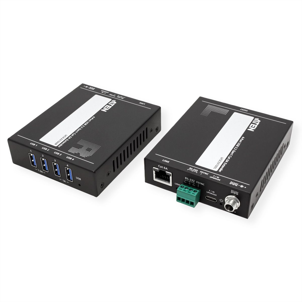 ATEN UCE33100 Prolongateur USB 3.2 Gen 1 Cat 6A à 4 ports, jusqu'à 100 m