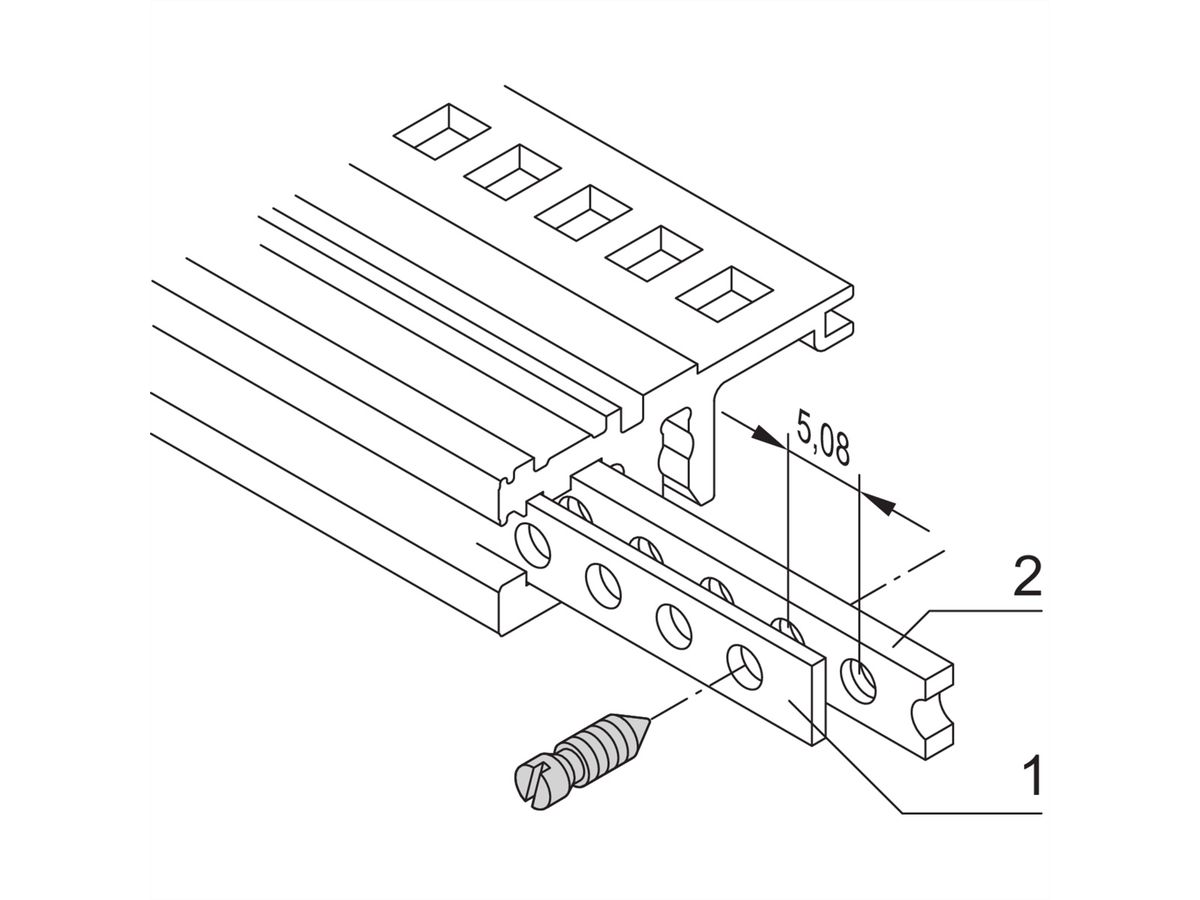 Bande perforée pour rail horizontal SCHROFF, 40 CV