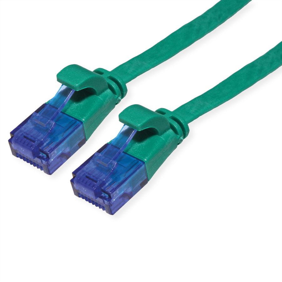 Cordon VALUE Cat.6A (Classe EA) UTP confectionné, plat, vert, 2 m