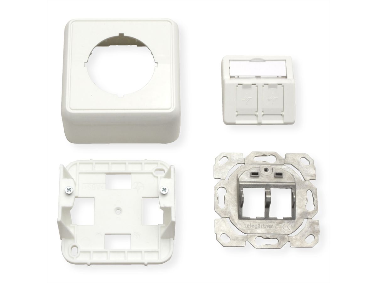 TELEGÄRTNER Module pour boîtier blanc, 2 prises