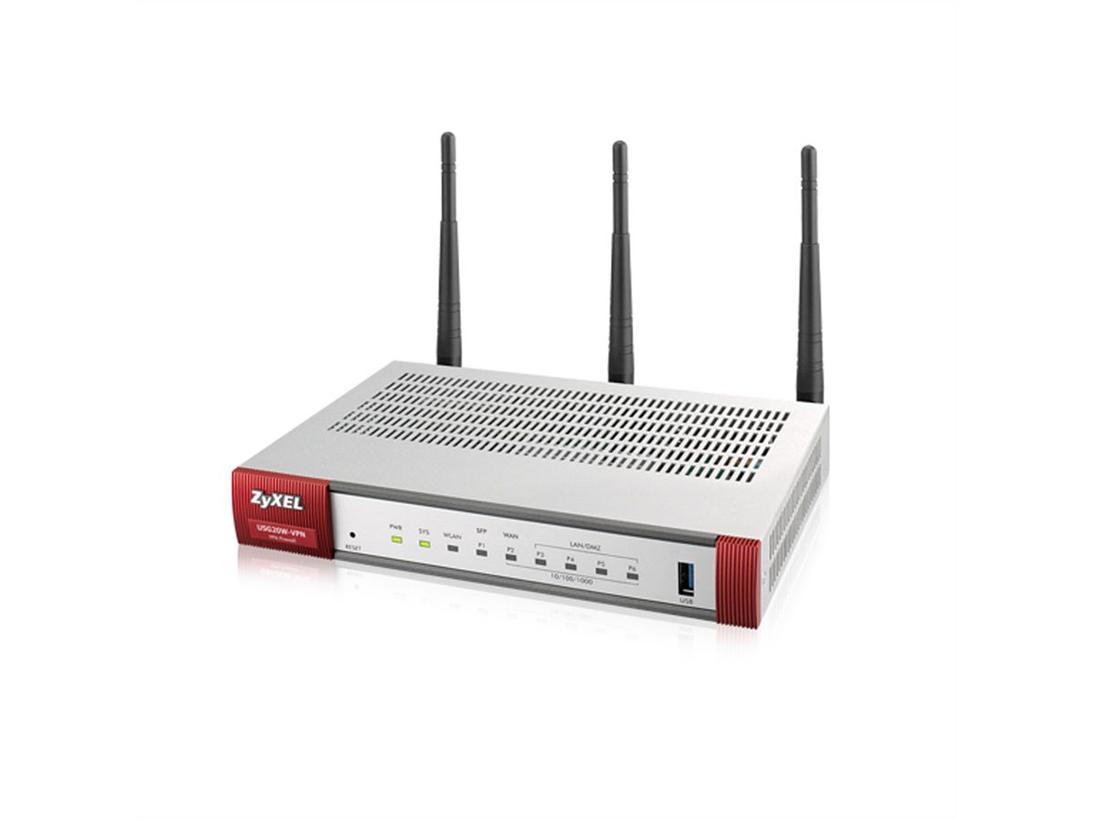 ZyXEL USG20W-VPN-EU0101F Bi-bande (2,4 GHz / 5 GHz) Gigabit Ethernet Gris, Rouge routeur sans fil