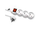 VALUE Prise multiple, 3 ports UTE avec interrupteur, blanc, 3 m
