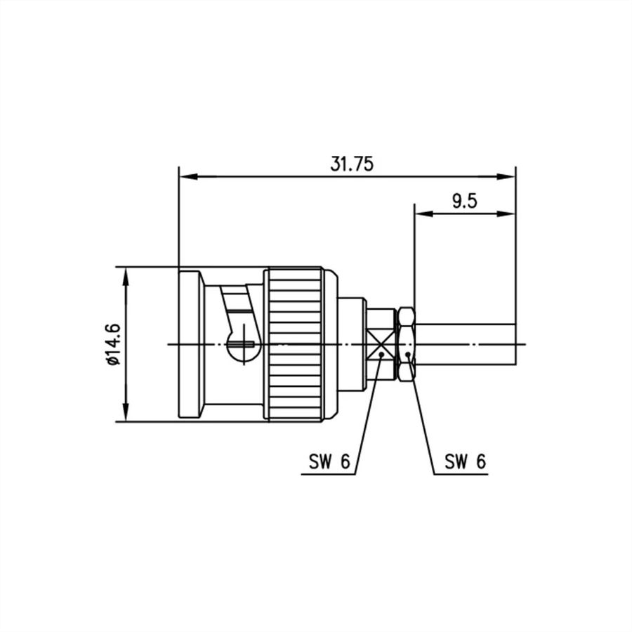TELEGÄRTNER Connecteur à sertir BNC 50 ohms , G3, pour RG-178B/U