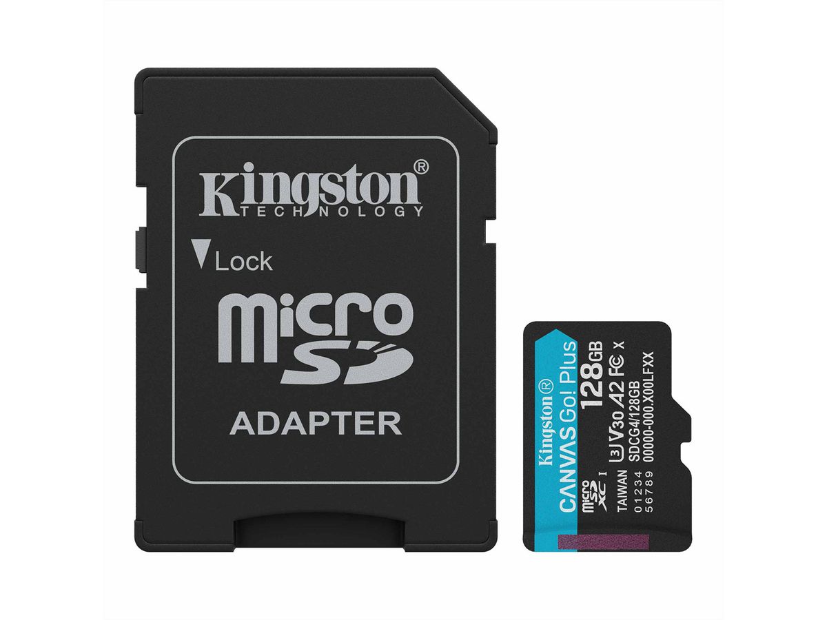 KINGSTON Carte mémoire microSD Canvas Go! Plus, 128 Go