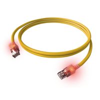 Cordon EasyLan DualBoot® LED Cat.6A (Classe EA) S/FTP, LSOH, jaune, 1,5 m