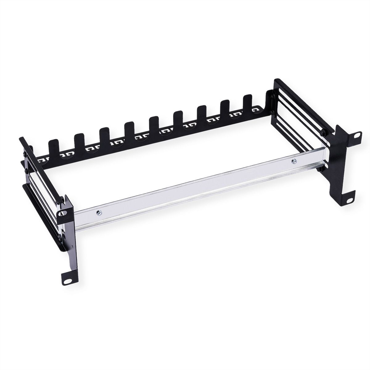 VALUE Cadre de support 19" pour appareils montés sur rail DIN, 3U, noir