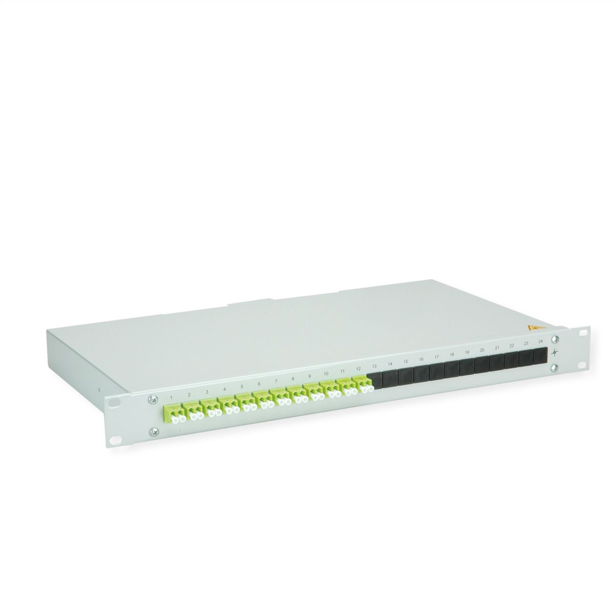 TELEGÄRTNER BASIS eco Panneau fibre optique, 12x LC Duplex, vert sapin, OM5