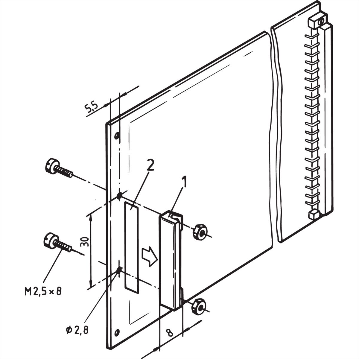 Poignée pour circuits imprimés SCHROFF, à boulonner ou à riveter, jaune