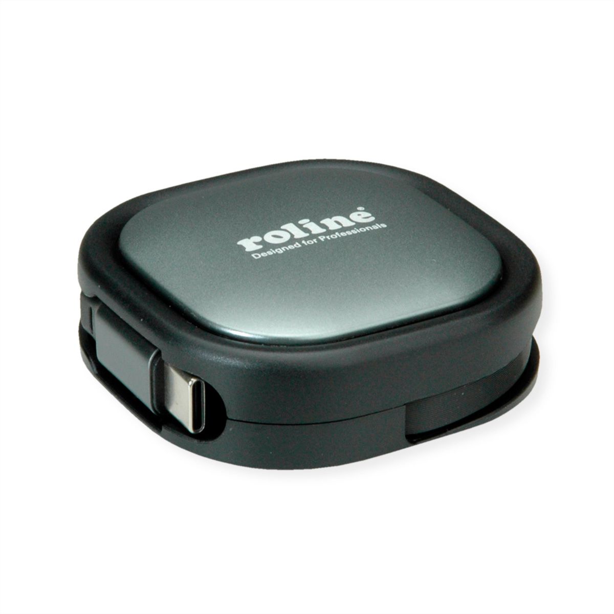 ROLINE Câble rétractable USB 2.0, 60W, C-C, M/M, noir, 1,2 m