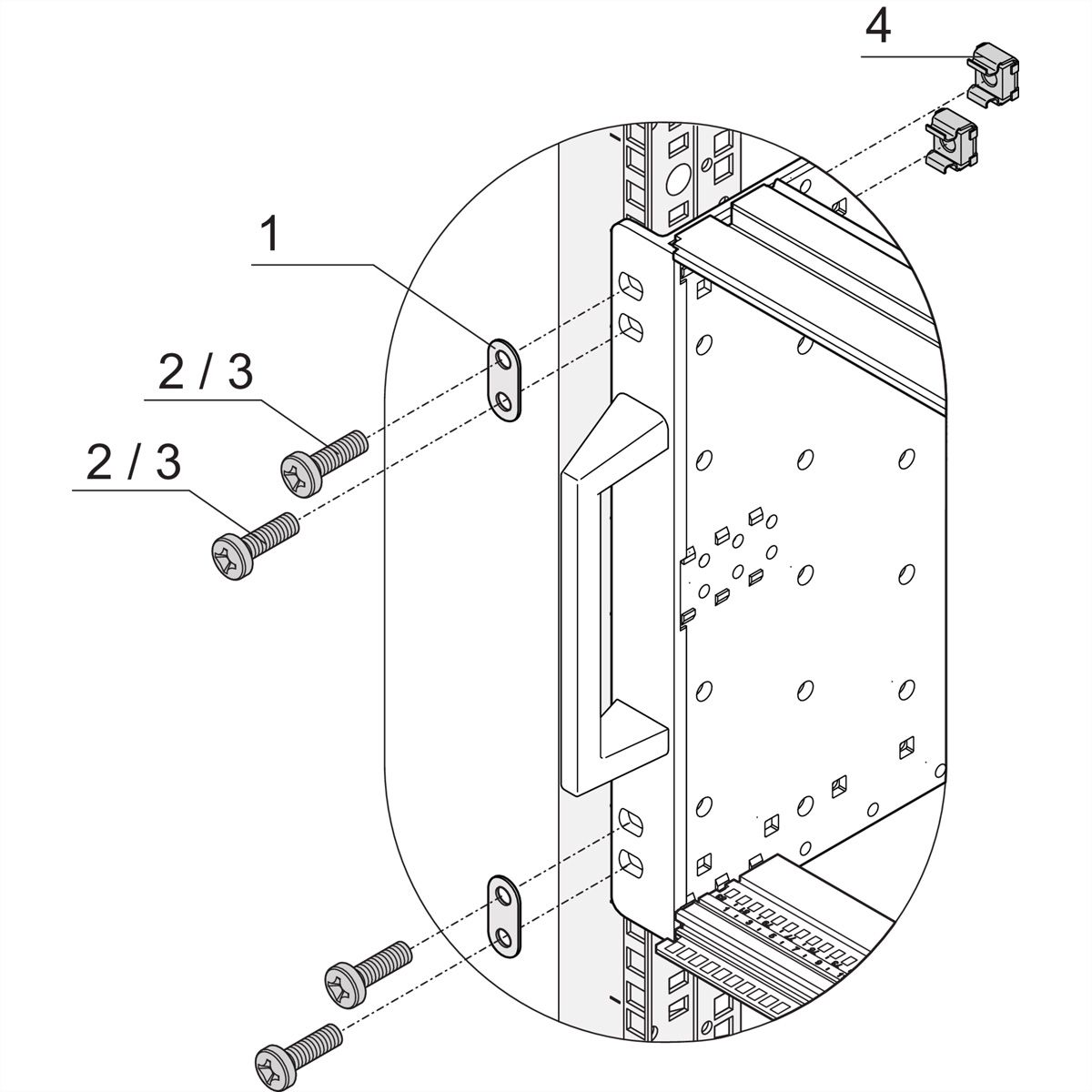 SCHROFF EuropacPRO 19" Kit de matériel de fixation double
