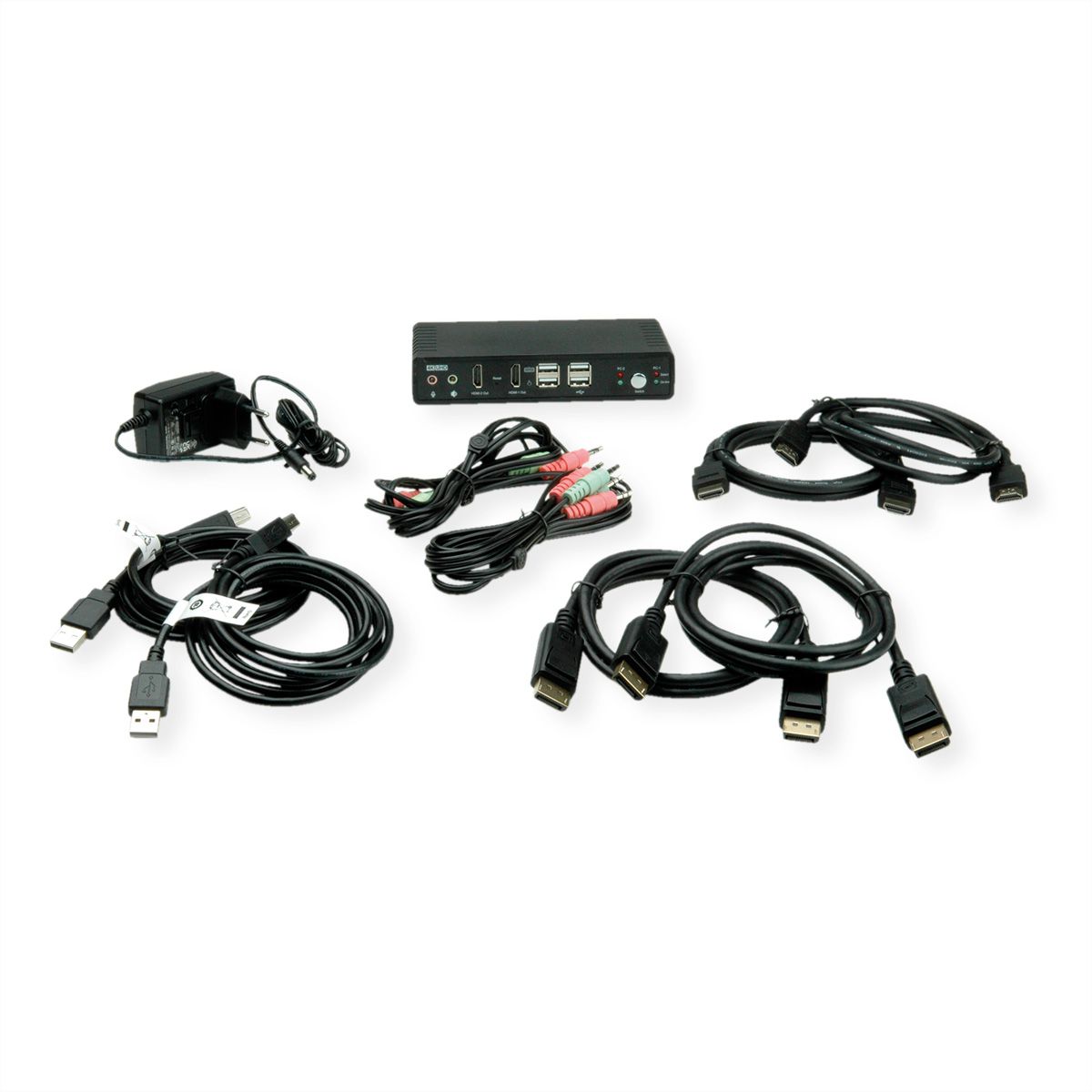 ROLINE Switch KVM Dual Head Audio, HDMI, 4K60, 1 Utilisateur - 2 PCs
