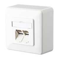 METZ CONNECT E-DAT C6 Prise, 2 ports, apparent (AP), blanc pur