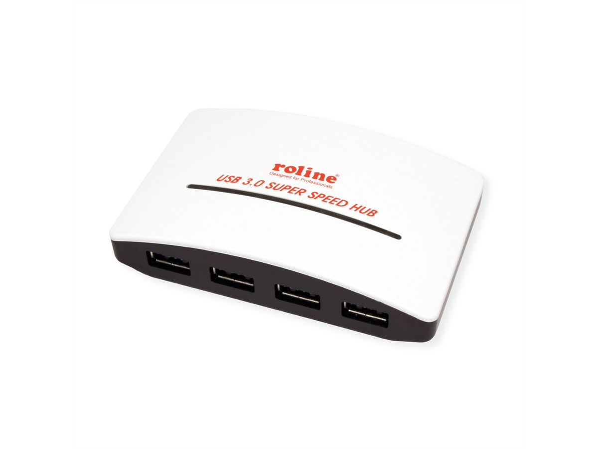 ROLINE Hub USB 3.2 Gen 1 "Black and White", 4 ports, avec alimentation