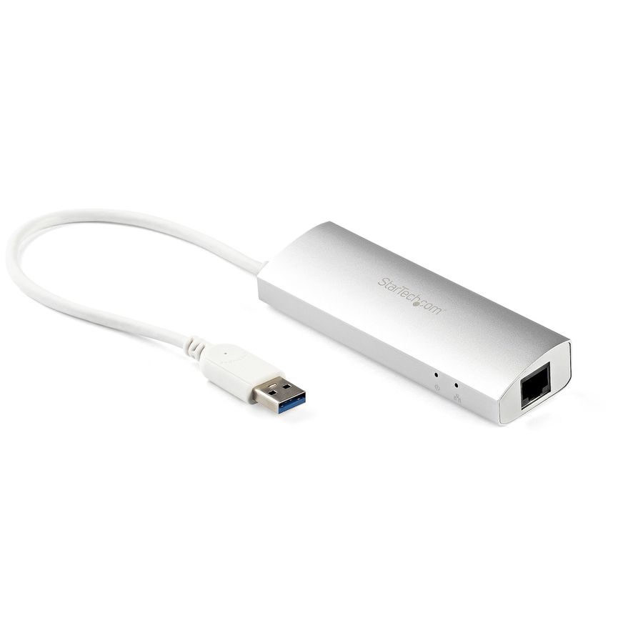 StarTech.com Hub USB à 3 Ports avec Ethernet, USB-A, Gigabit Ethernet/GbE, USB 5Gbps, Design Robuste, Alimentation par Bus, Hub USB 3.0 Portable pour Ordinateur Portable