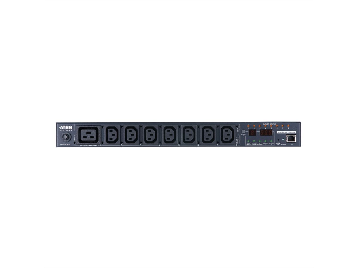 ATEN  PE8208G PDU 8 ports, 1UH, 7xC13 + 1xC19, 16A