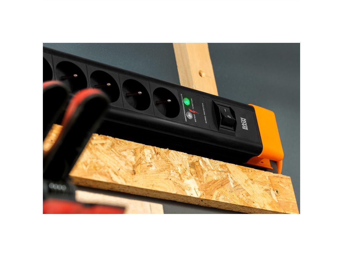 BACHMANN CONNECTUS 6xUTE , 1xinterrupteur 1xUSB A/C 22W 2,0m CEE7/7 noir