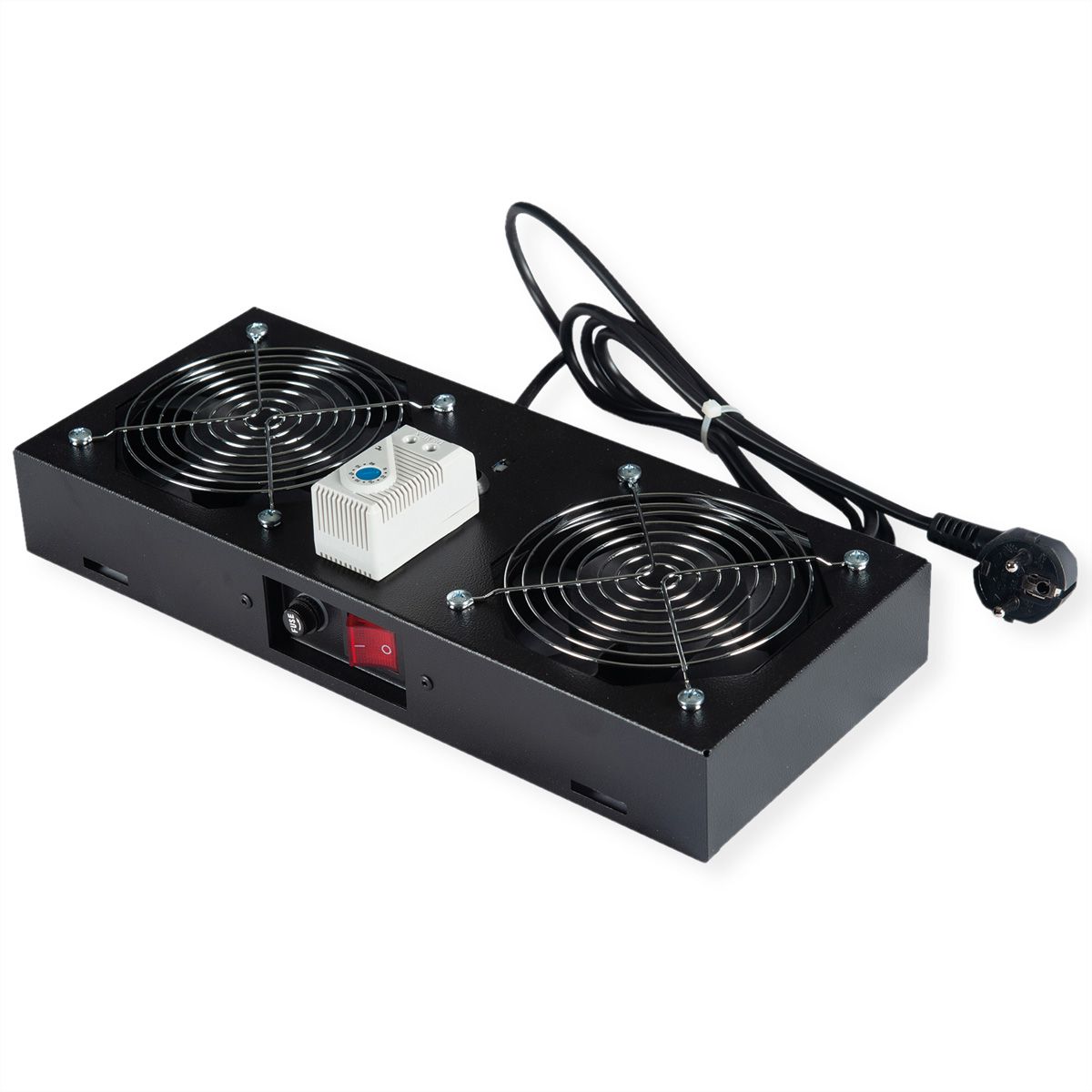 ROLINE Unité de ventilation 2 ventilateurs, thermostat , pour boîtier mural 19", noir