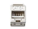 ROLINE Keystone Cat.6A (Classe EA), blindé, sans outil, SLIM, extra court, argent
