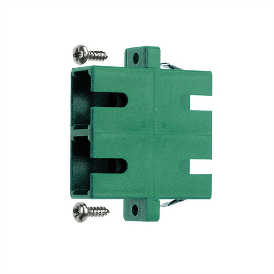 TELEGÄRTNER  Coupleur SC/APC Duplex, Singlemode, Manchon en céramique, boîtier en plastique, vert