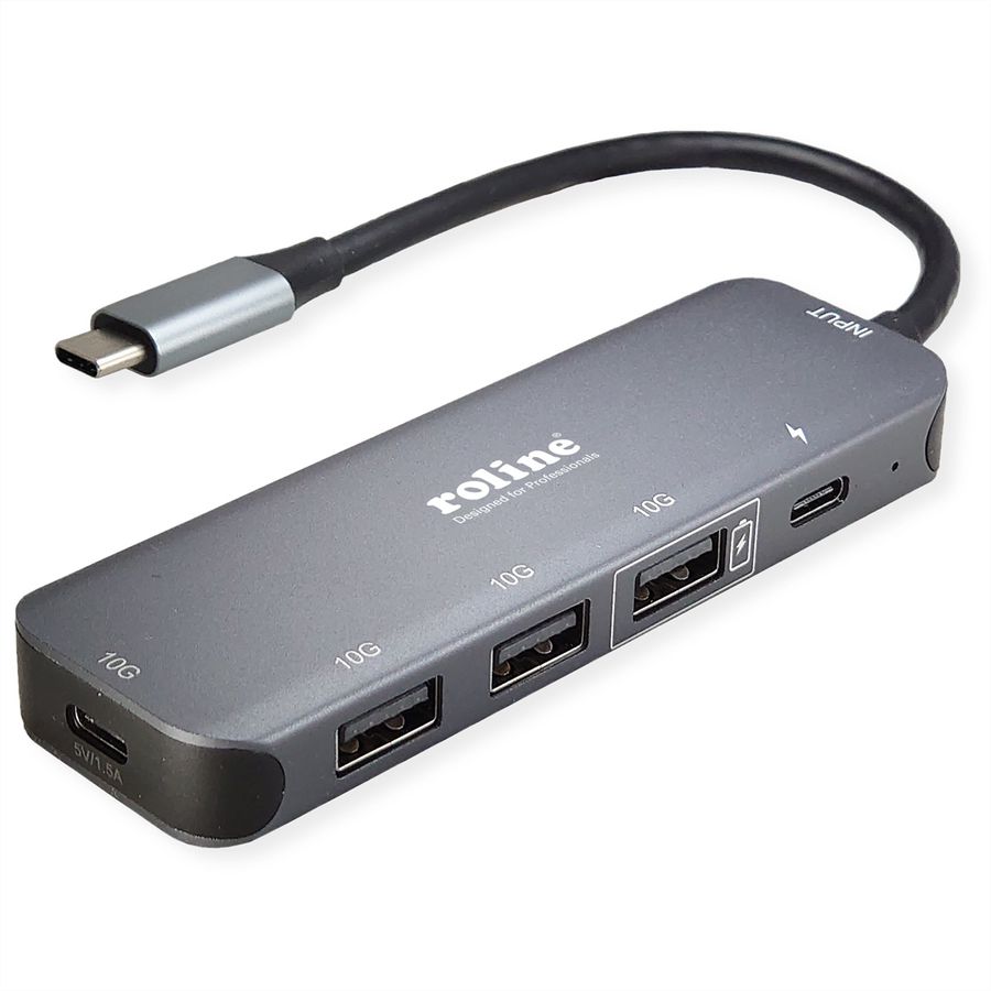 ROLINE Hub USB 3.2 Gen 2, 4 ports, prise type C