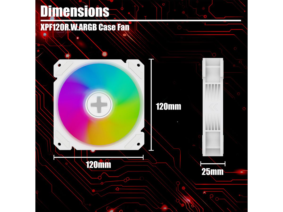 XILENCE Performance A+ REVERSE XF066, Ventilateur LED ARGB 120 mm blanc