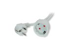 VALUE AC230V Câble prolongateur, prises type 2P+T allemand, blanc, 10 m