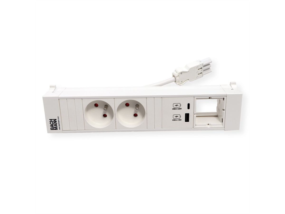 BACHMANN POWER FRAME 2xUTE 1xCM 1xUSB A/C 22W 0,2m GST18