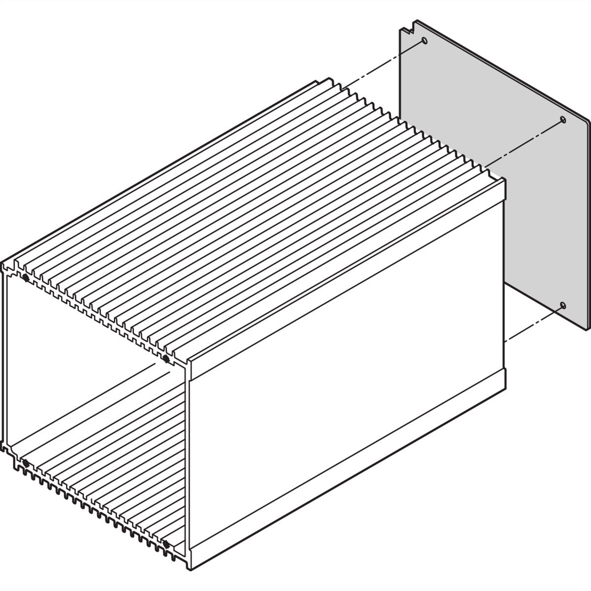Panneau arrière de l'unité enfichable SCHROFF HF, sans découpe, 3 U, 10 CV
