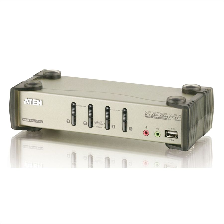 ATEN CS1734B Switch KVM VGA, PS/2-USB, Audio, Hub USB, 4 ports