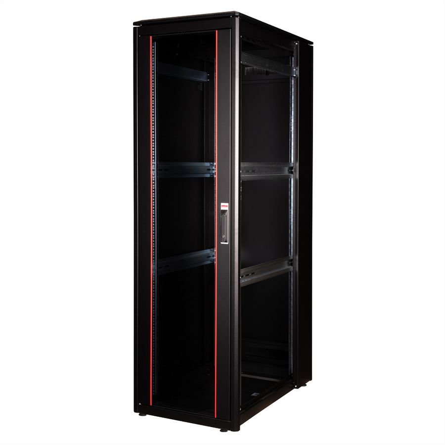 ROLINE 19" Baie réseau Pro 42U, 600x1000 LxP Porte verre noir