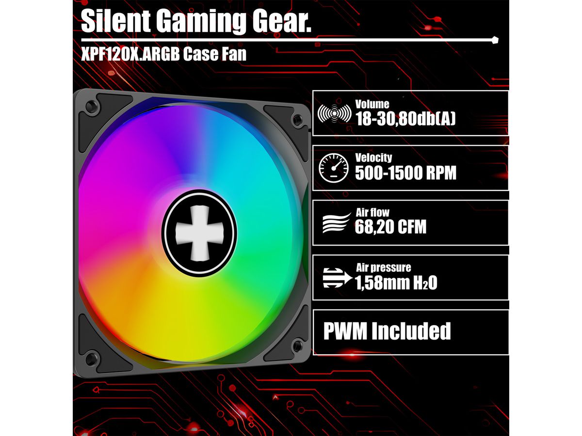 XILENCE Performance X  XF083, Ventilateur LED ARGB 120 mm