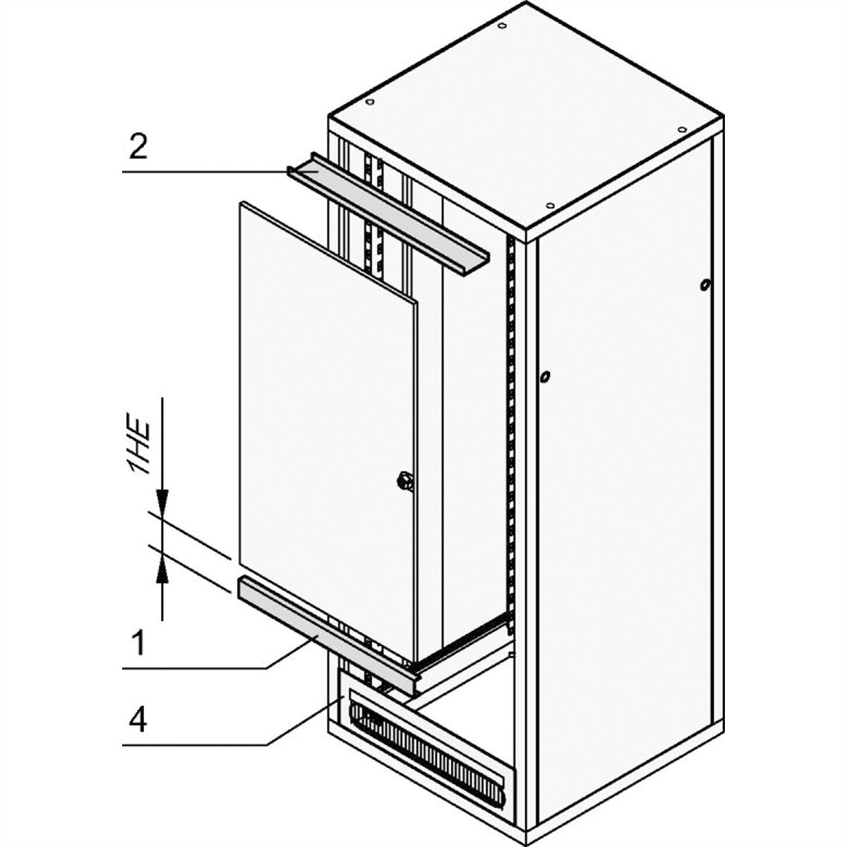 SCHROFF Eurorack Support de charnière de porte pour porte raccourcie, Eurorack universel
