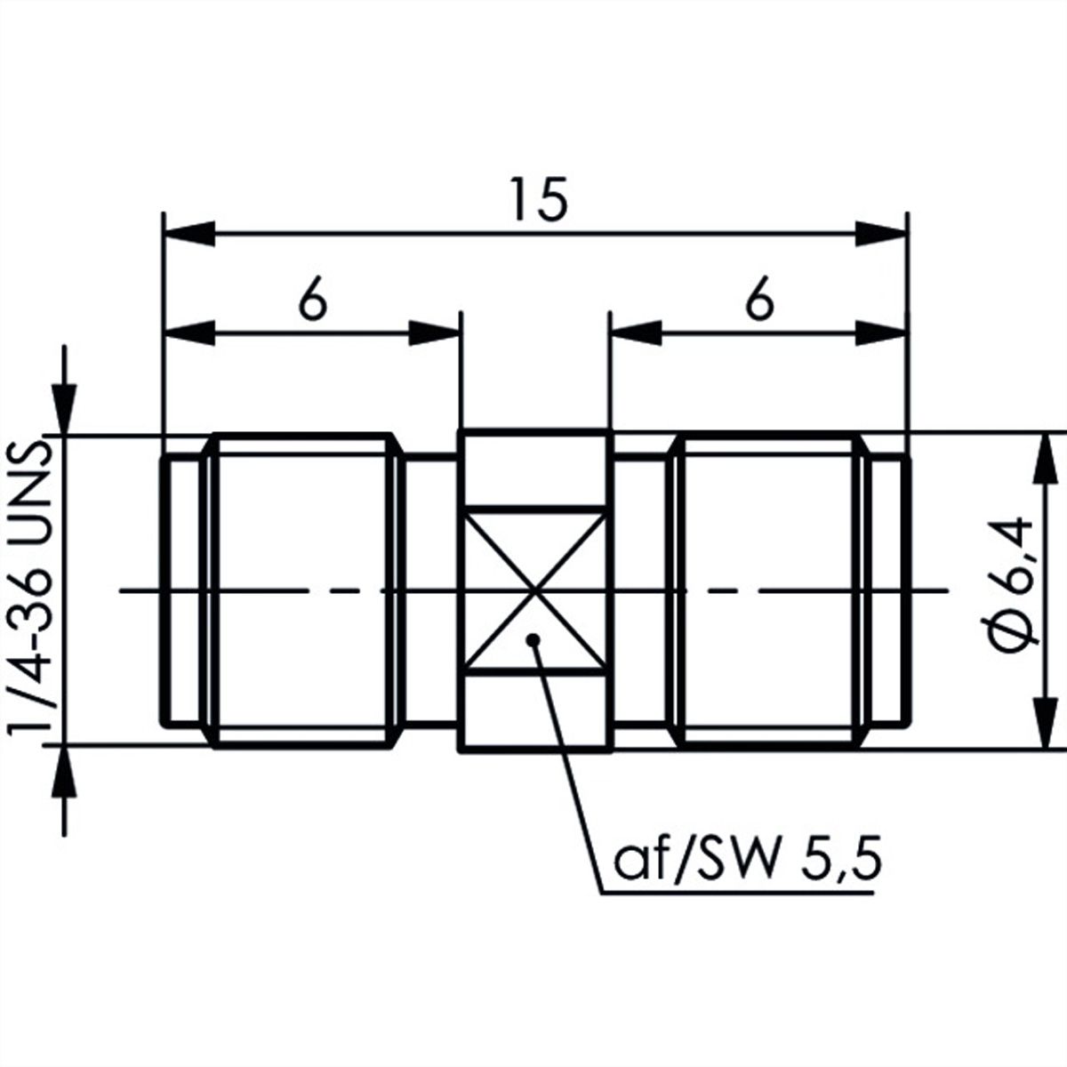 TELEGÄRTNER Connecteur SMA femelle/femelle plaqué or
