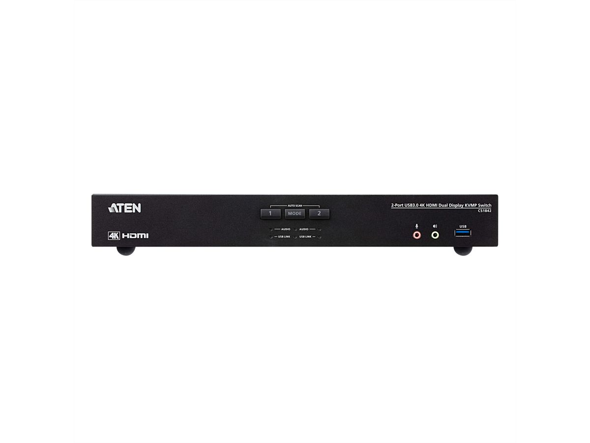 ATEN CS1842 Commutateur KVM deux affichages HDMI 4K 2 ports USB 3.0