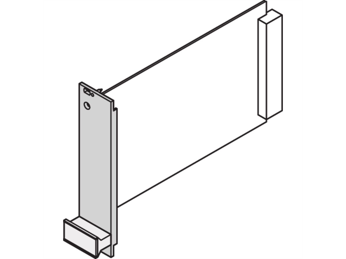 SCHROFF Plug-In Unit U-Profile Face avant pour poignée trapézoïdale statique, 3 U, 5 CV, 2,5 mm, alu, anodisé avant, conducteur arrière