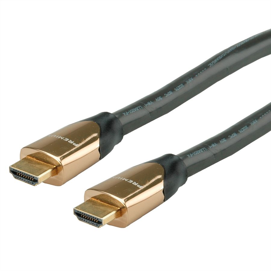 ROLINE PREMIUM Câble HDMI Ultra HD avec Ethernet, 4K, M/M, noir, 7,5 m