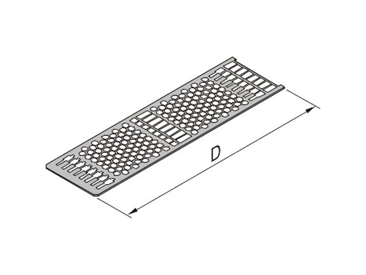 Plaque de recouvrement de l'unité enfichable SCHROFF, avec perforation pour rails de guidage, 10 HP, circuit imprimé 167 mm