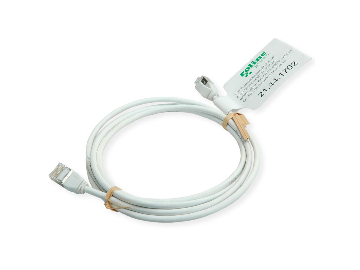 ROLINE GREEN Cordon DataCenter U/FTP Cat.6A (Classe EA), LSOH, slim, blanc, 0,5 m