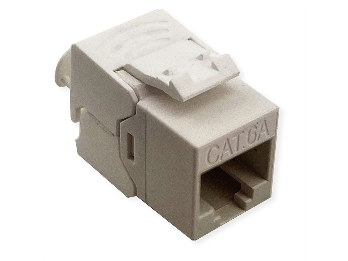 ROLINE Keystone Cat.6A (Classe EA)non blindé, sans outil, SLIM, extra-court, blanc