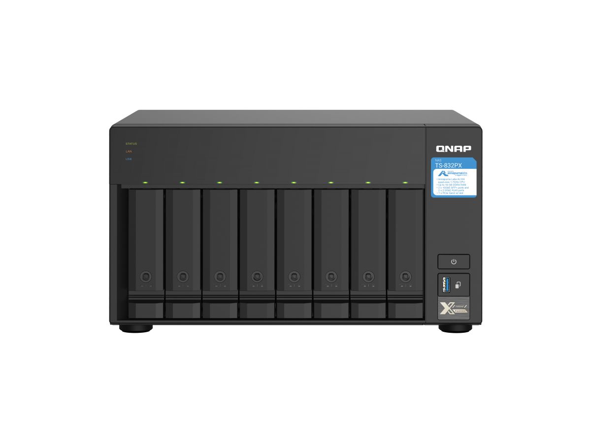 QNAP TS-832PX NAS Tower Ethernet/LAN Aluminium, Noir AL324
