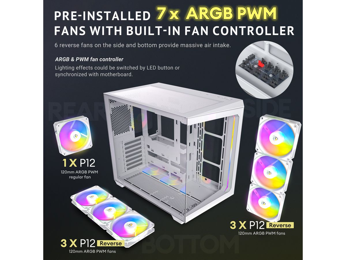 ANTEC Constellation C5 ARGB Boîtier PC Midi Tower ATX, blanc
