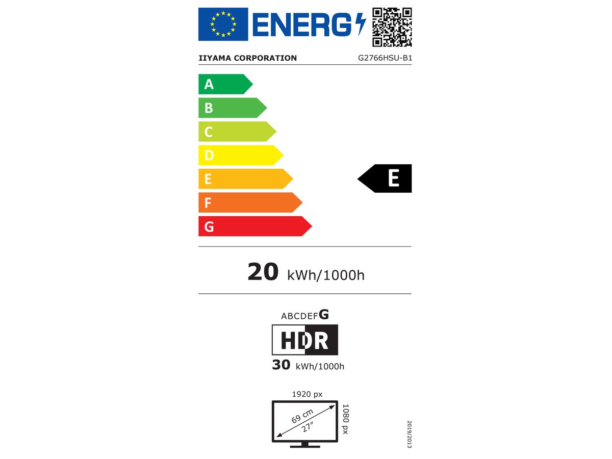 iiyama G-MASTER G2766HSU-B1 LED display 68,6 cm (27") 1920 x 1080 pixels Full HD Noir